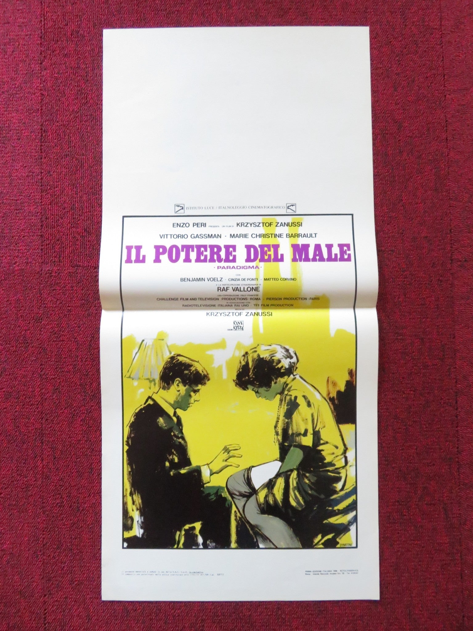 PARADIGMA ITALIAN LOCANDINA POSTER BENJAMIN VOLZ VITTORIO GASSMAN 1985 Rendezvous Cinema Movie posters
