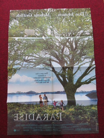 PARADISE FOLDED US ONE SHEET POSTER DON JOHNSON MELANIE GRIFFITH 1991 Rendezvous Cinema Movie posters