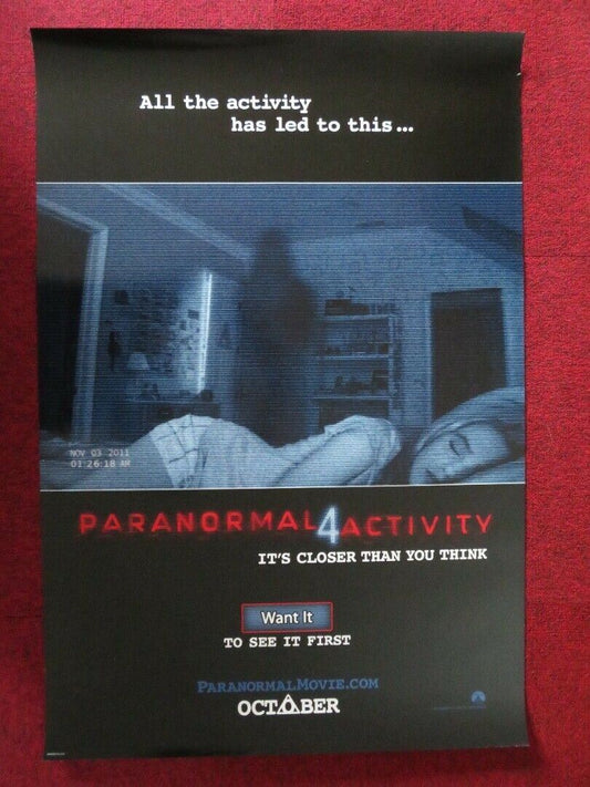PARANORMAL ACTIVITY 4 US ONE SHEET ROLLED POSTER HENRY JOOST ARIEL SCHULMAN 2012 Movie posters