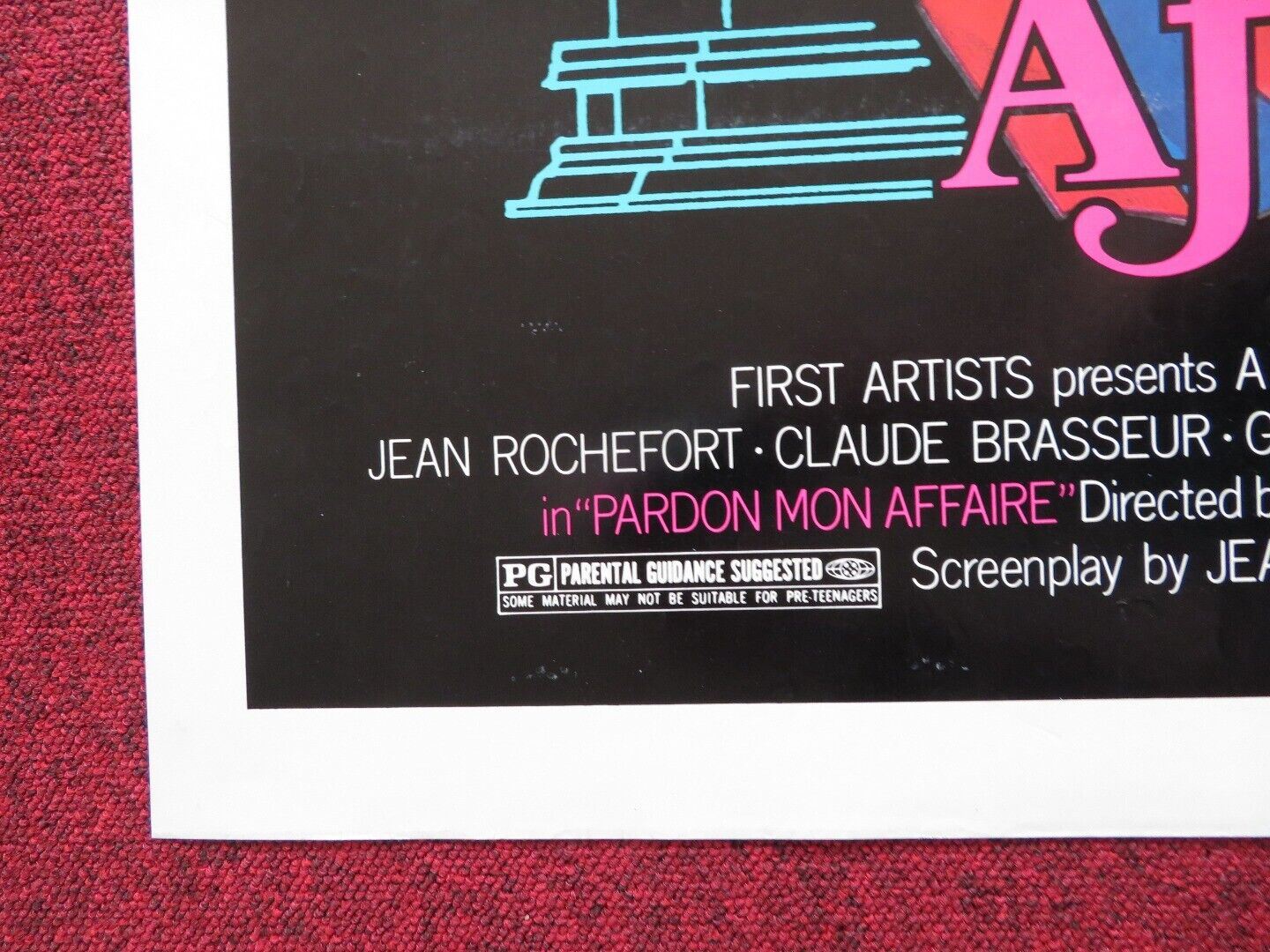 PARDON MON AFFAIRE US ONE SHEET POSTER JEAN ROCHEFORT CLAUDE BRASSEUR 1976 Movie posters