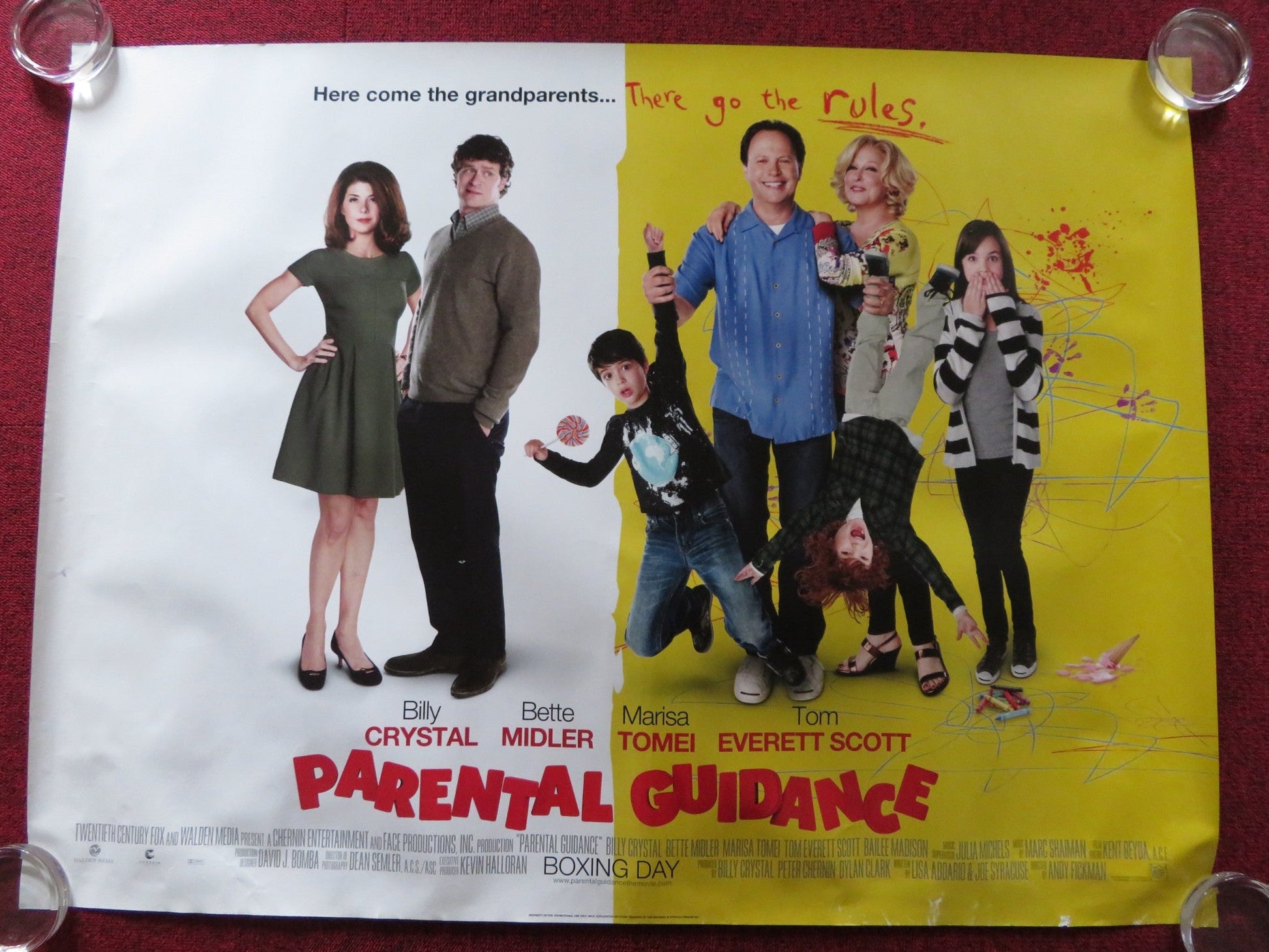 PARENTAL GUIDANCE UK QUAD (30"x 40") ROLLED POSTER BILLY CRYSTAL B. MIDLER 2012 Rendezvous Cinema Movie posters