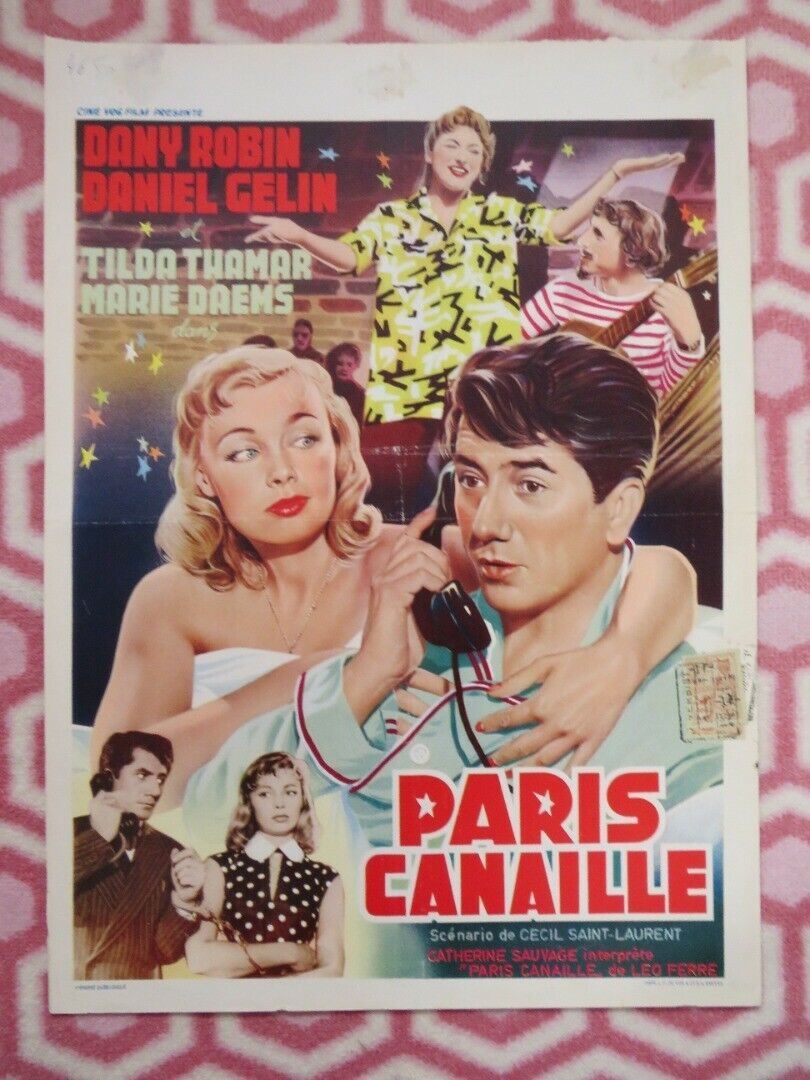 PARIS CANAILLE / Maid in Paris BELGIUM (19.5"x14.5") POSTER DANY ROBIN 1956 Movie posters