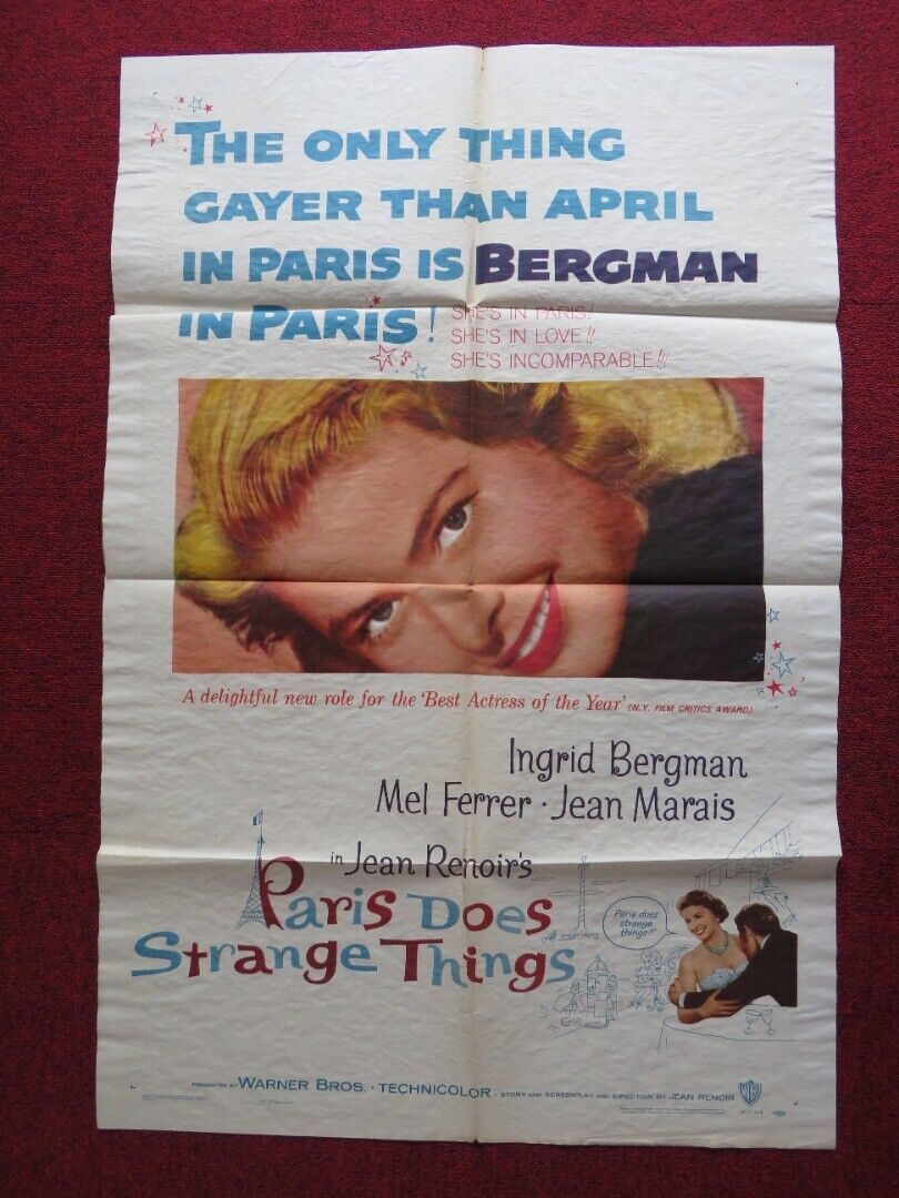 PARIS DOES STRANGE THINGS / ELENA AND HER MEN FOLDED US ONE SHEET POSTER 1957 - Rendezvous Cinema