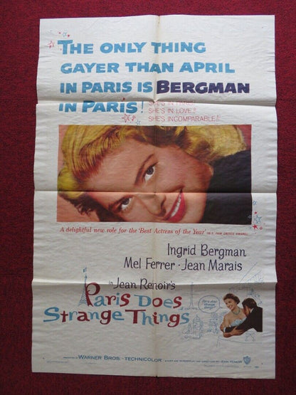 PARIS DOES STRANGE THINGS / ELENA AND HER MEN FOLDED US ONE SHEET POSTER 1957 - Rendezvous Cinema