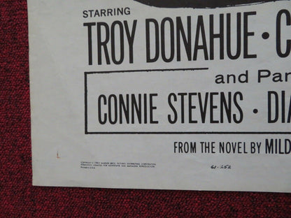 PARRISH FOLDED US ONE SHEET POSTER TROY DONAHUE CLAUDETTE COLBERT 1961 Movie posters