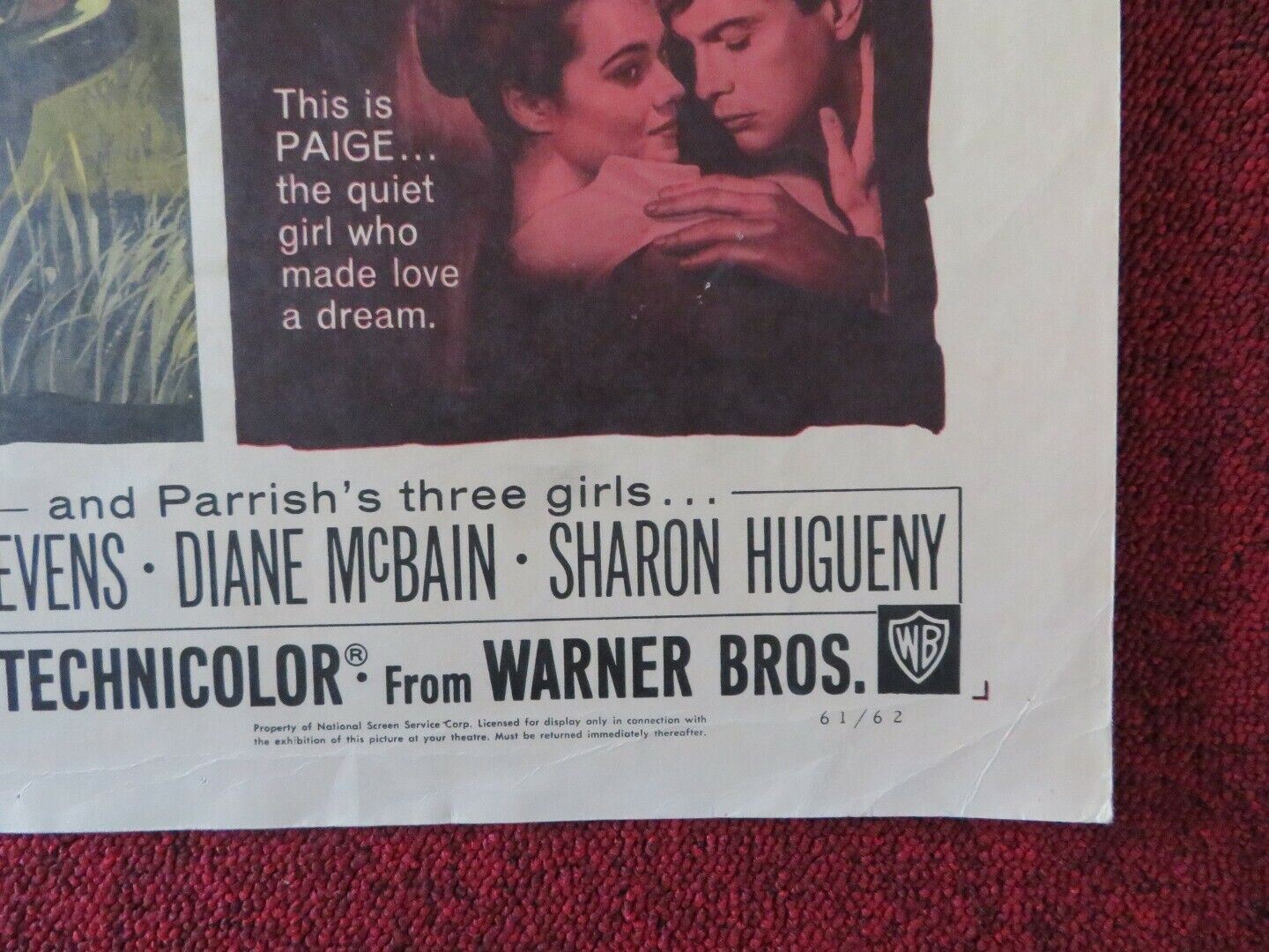 PARRISH US HALF SHEET (22"x 28") POSTER TROY DONAHUE KARL MALDEN 1961 - Rendezvous Cinema