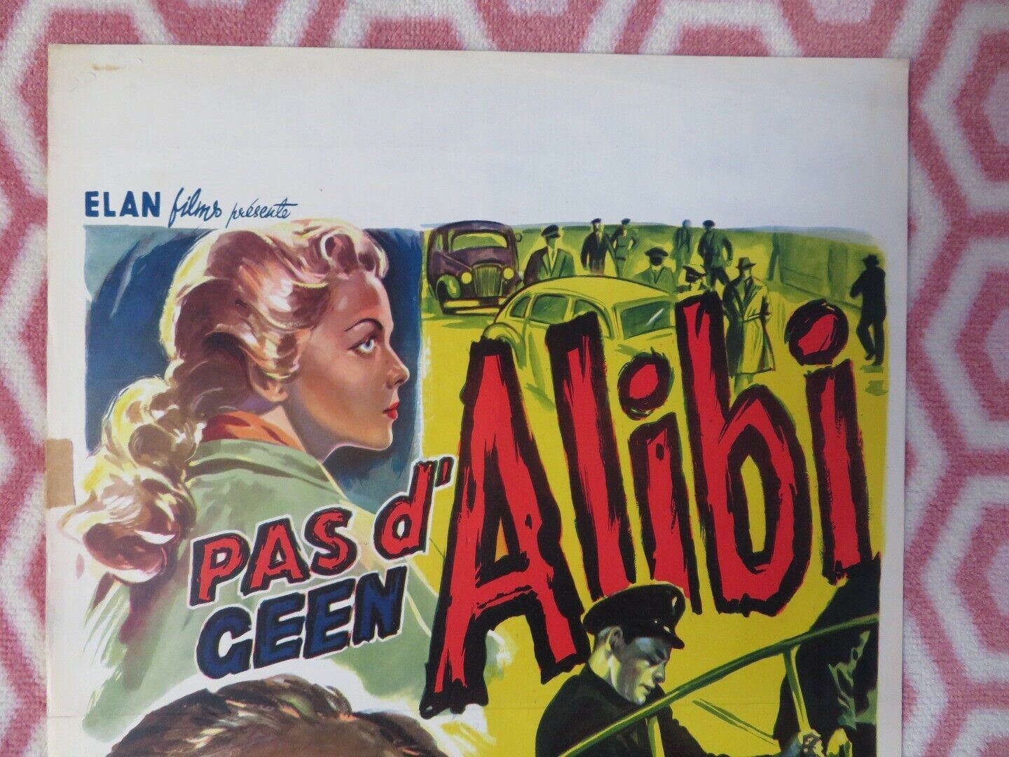 PAS D' ALIBI BELGIUM (21.5"x14") POSTER O.E HASSE MARTIN HELD 1955 Movie posters