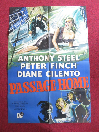 PASSAGE HOME FOLDED UK ONE SHEET POSTER ANTHONY STEEL PETER FINCH 1955 Rendezvous Cinema Movie posters