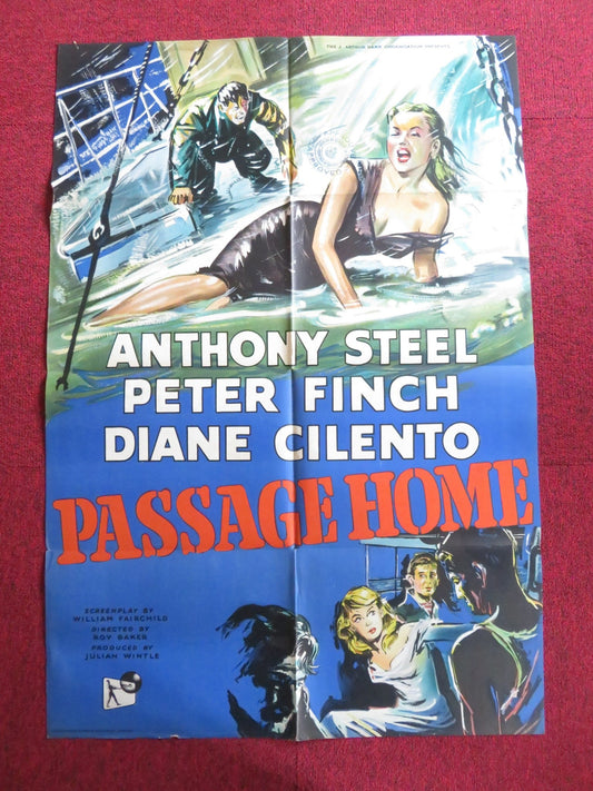 PASSAGE HOME FOLDED UK ONE SHEET POSTER ANTHONY STEEL PETER FINCH 1955 Rendezvous Cinema Movie posters