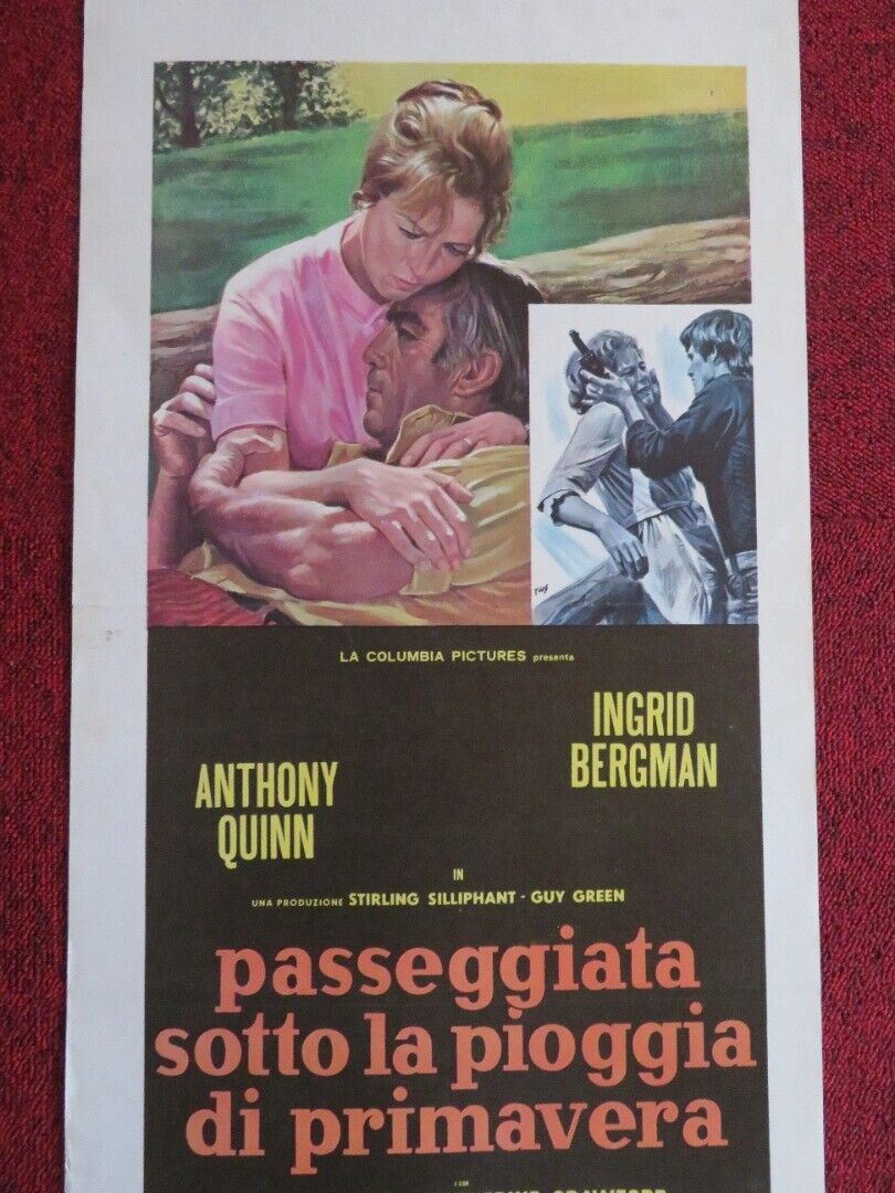 PASSEGGIATA SOTTO LA PIOGGIA DI PRIMA ITALIAN LOCANDINA (27.5"x13") POSTER '70 Movie posters