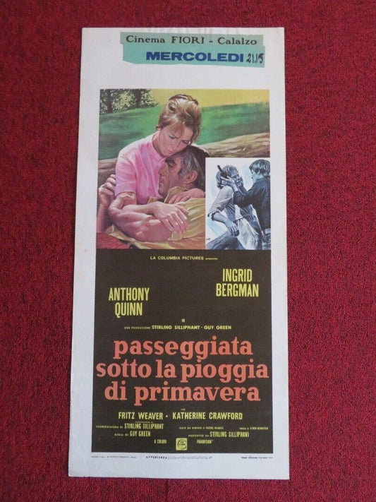 PASSEGGIATA SOTTO LA PIOGGIA DI PRIMA ITALIAN LOCANDINA (27.5"x13") POSTER '70 Movie posters