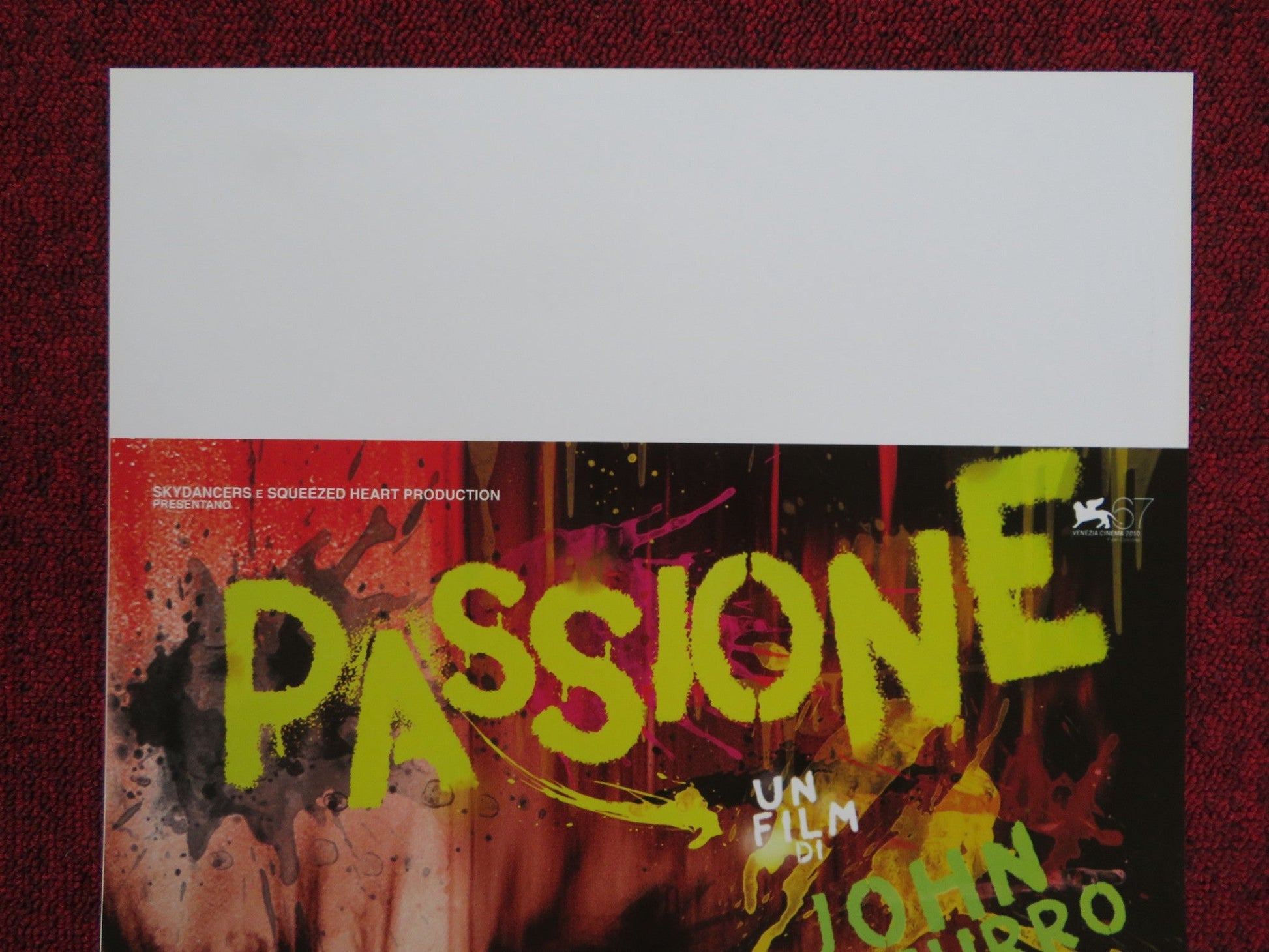 PASSIONE ITALIAN LOCANDINA POSTER JOHN TURTURRO MAX CASELLA 2010 Rendezvous Cinema Movie posters