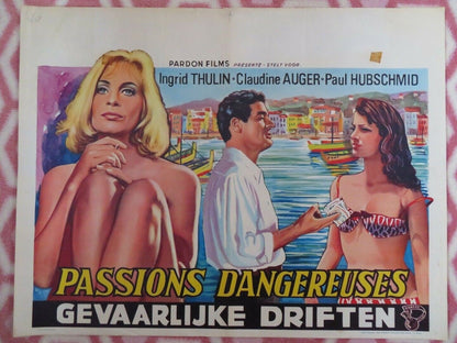 PASSIONS DANGEREUSES / GAMES OF DESIRE BELGIUM (19"x 15") POSTER I.THULIN 1964 Movie posters