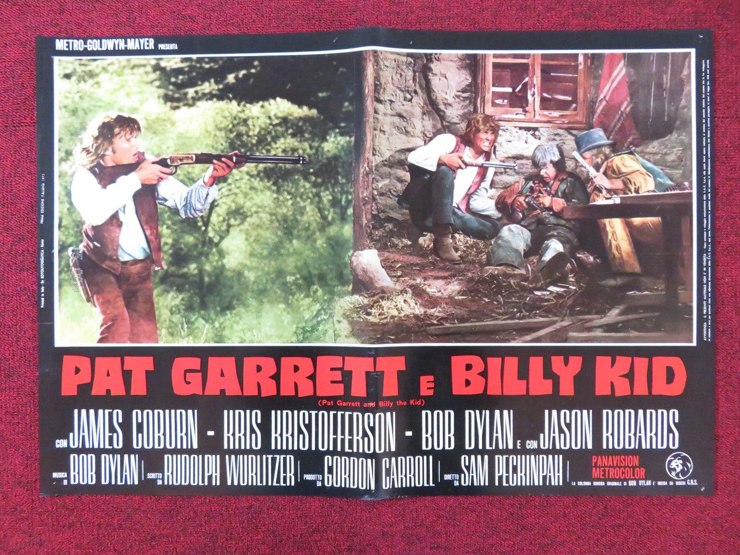 PAT GARRETT AND BILLY THE KID - B ITALIAN FOTOBUSTA POSTER JAMES COBURN 1973 Rendezvous Cinema Movie posters