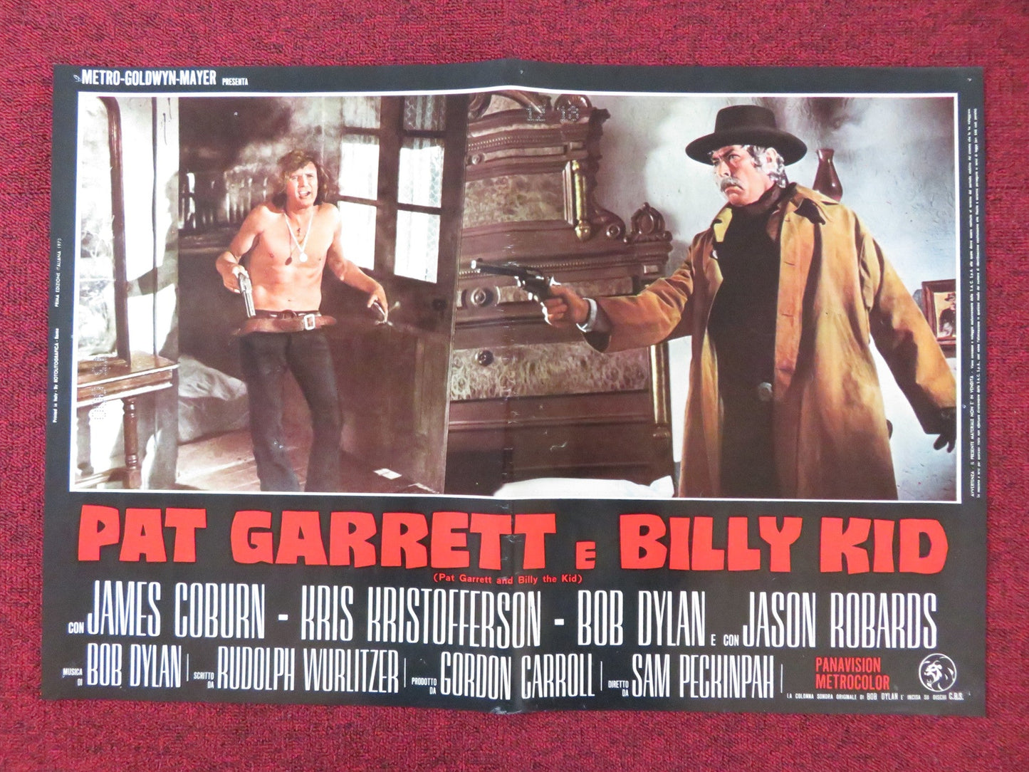 PAT GARRETT AND BILLY THE KID - D ITALIAN FOTOBUSTA POSTER JAMES COBURN 1973 Rendezvous Cinema Movie posters