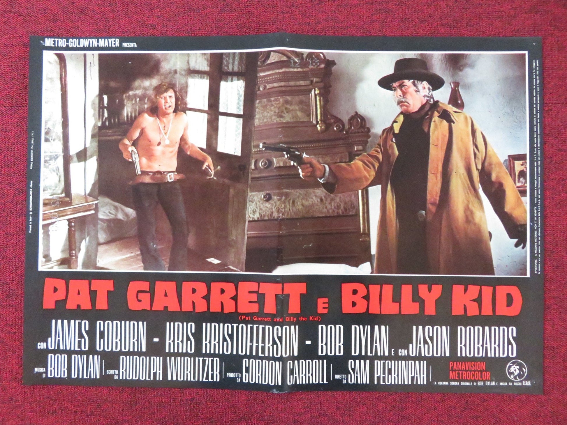 PAT GARRETT AND BILLY THE KID - D ITALIAN FOTOBUSTA POSTER JAMES COBURN 1973 Rendezvous Cinema Movie posters