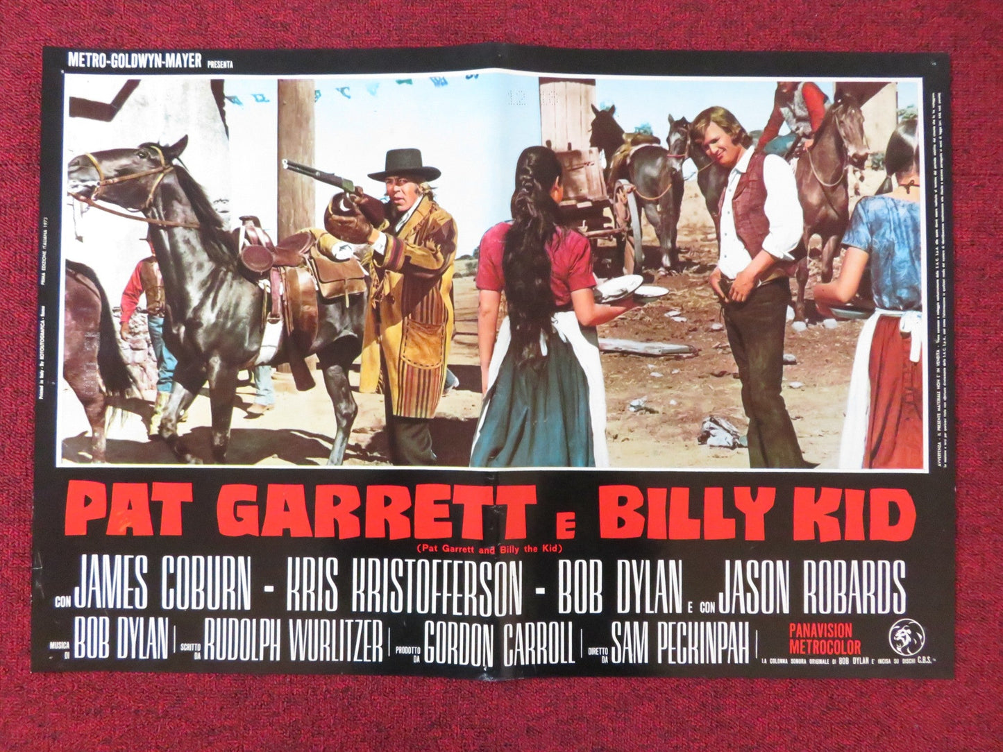 PAT GARRETT AND BILLY THE KID - F ITALIAN FOTOBUSTA POSTER JAMES COBURN 1973 Rendezvous Cinema Movie posters