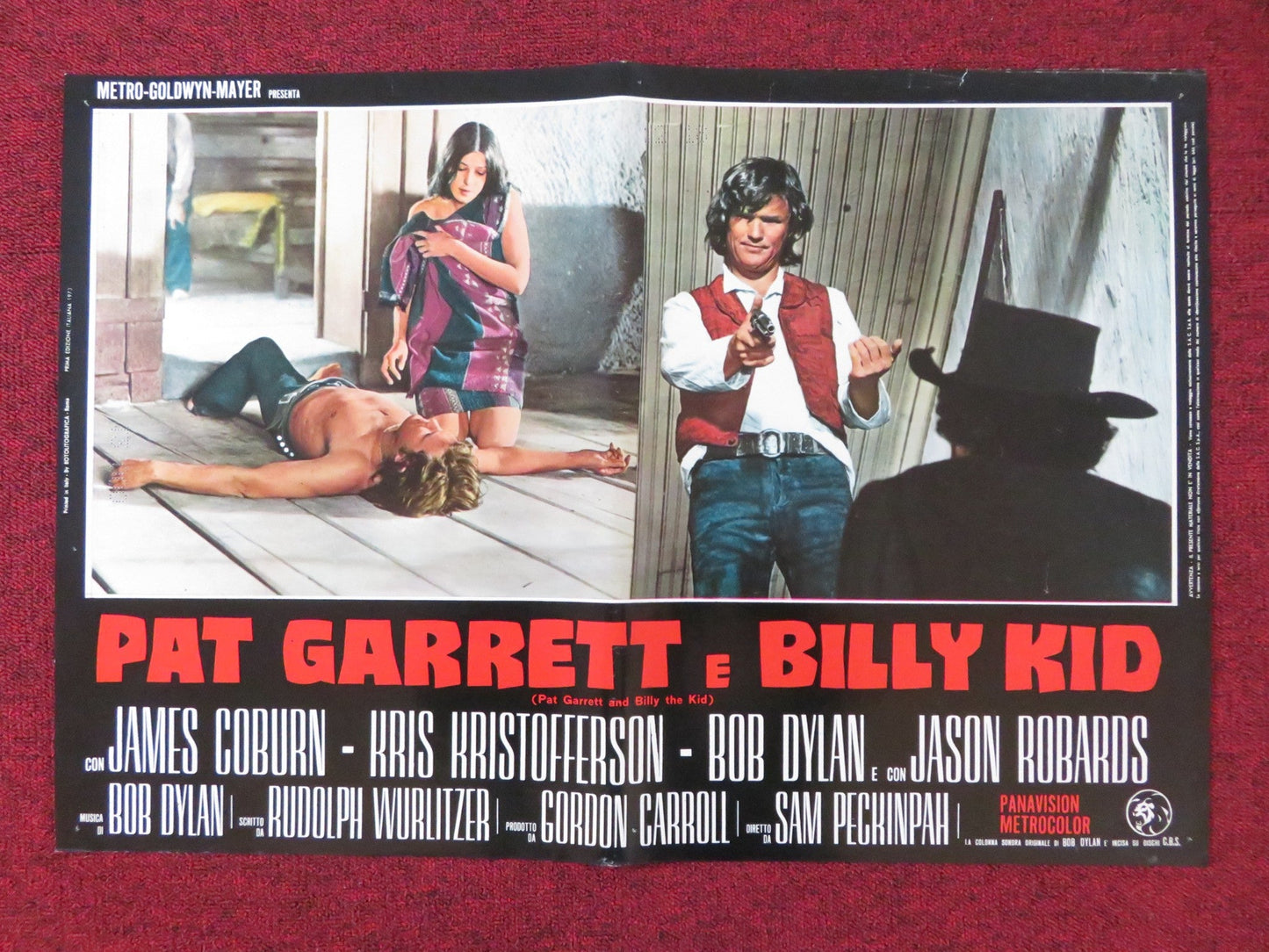 PAT GARRETT AND BILLY THE KID - I ITALIAN FOTOBUSTA POSTER JAMES COBURN 1973 Rendezvous Cinema Movie posters