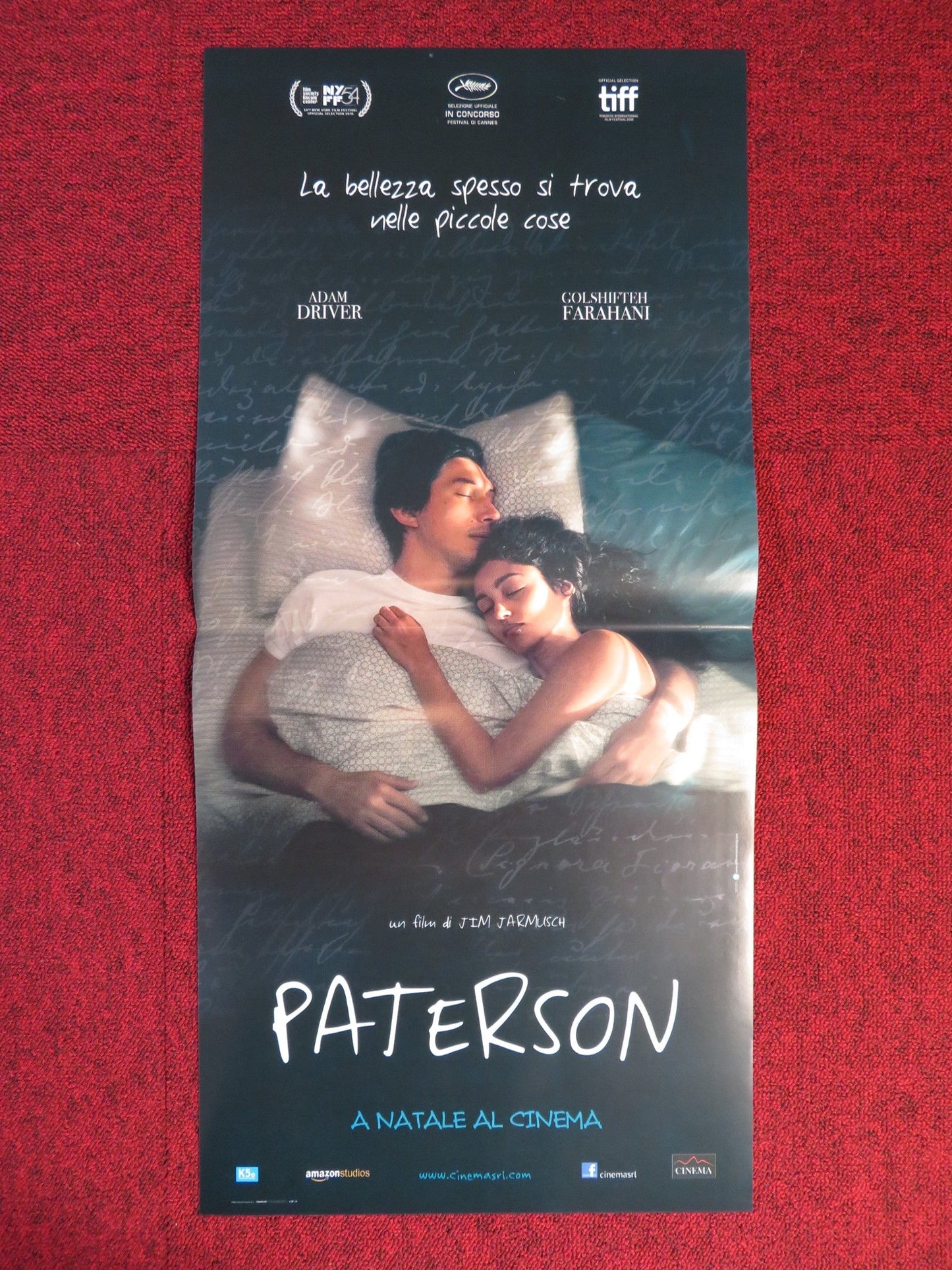 PATERSON ITALIAN LOCANDINA POSTER ADAM DRIVER GOLSHIFTEH FARAHANI 2016 Rendezvous Cinema Movie posters