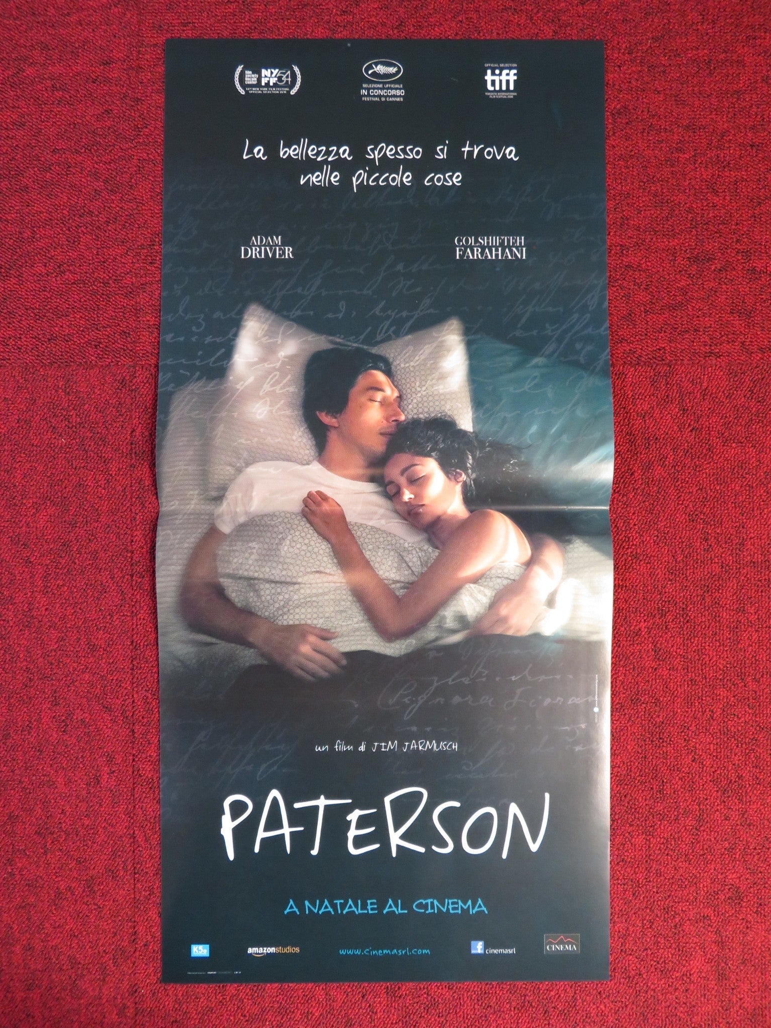 PATERSON ITALIAN LOCANDINA POSTER ADAM DRIVER GOLSHIFTEH FARAHANI 2016 Rendezvous Cinema Movie posters