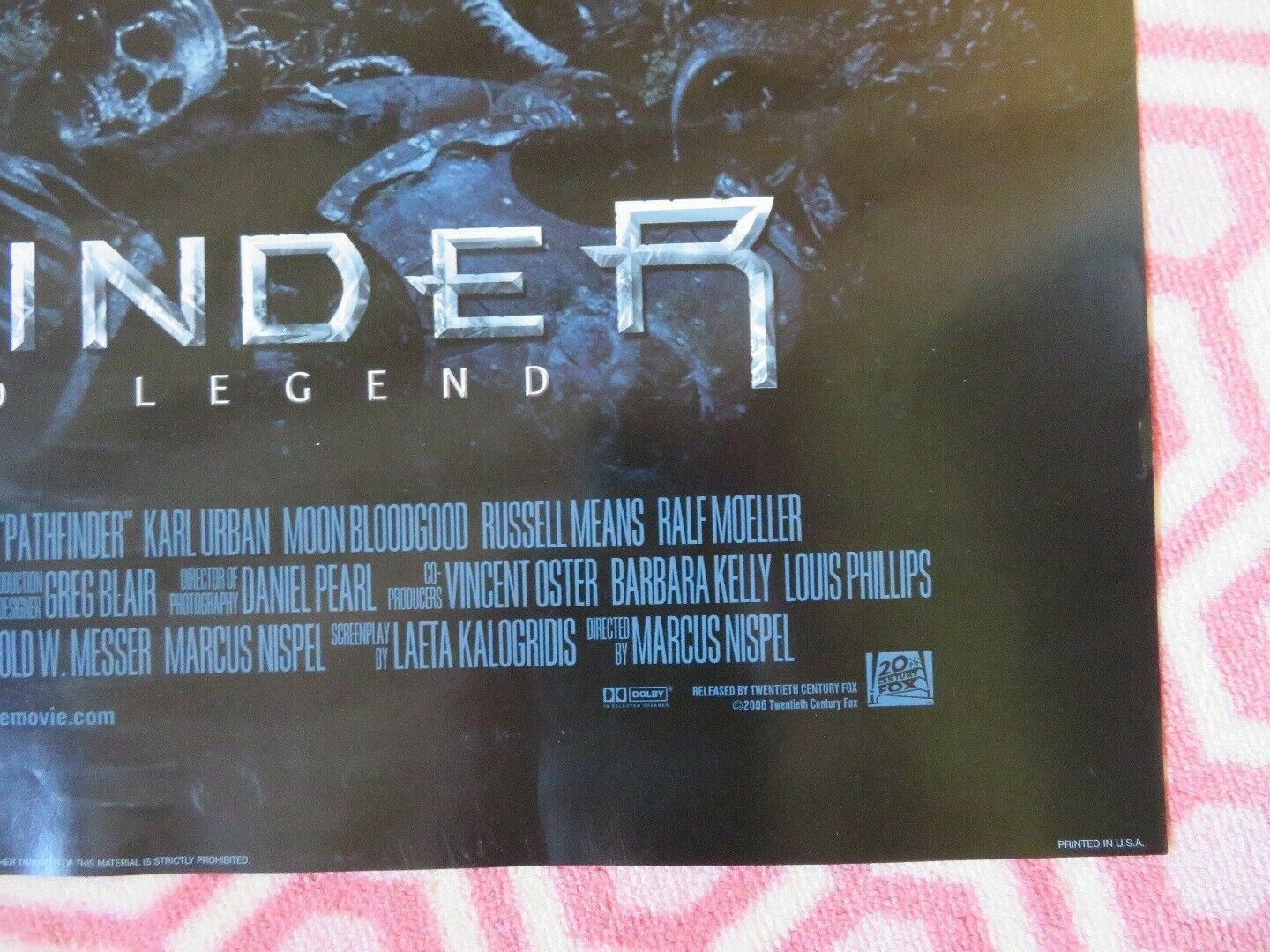 PATHFINDER VERSION A US ONE SHEET ROLLED POSTER KARL URBAN MOON BLOODGOOD 2007 Movie posters