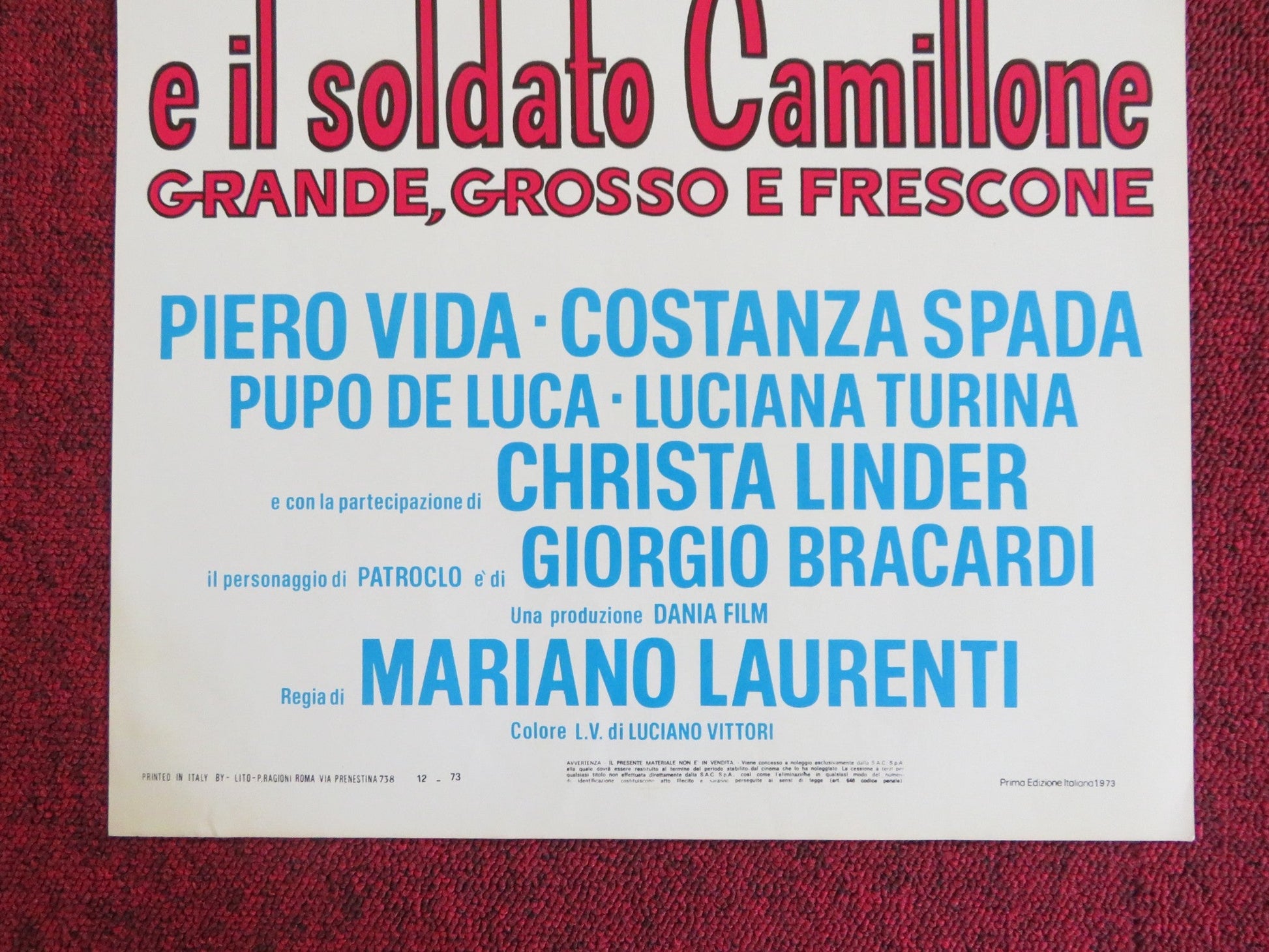 PATROCLOOO!... E IL SOLDATO CAMILLONE, GRANDE... ITALIAN LOCANDINA POSTER 1973 Rendezvous Cinema Movie posters