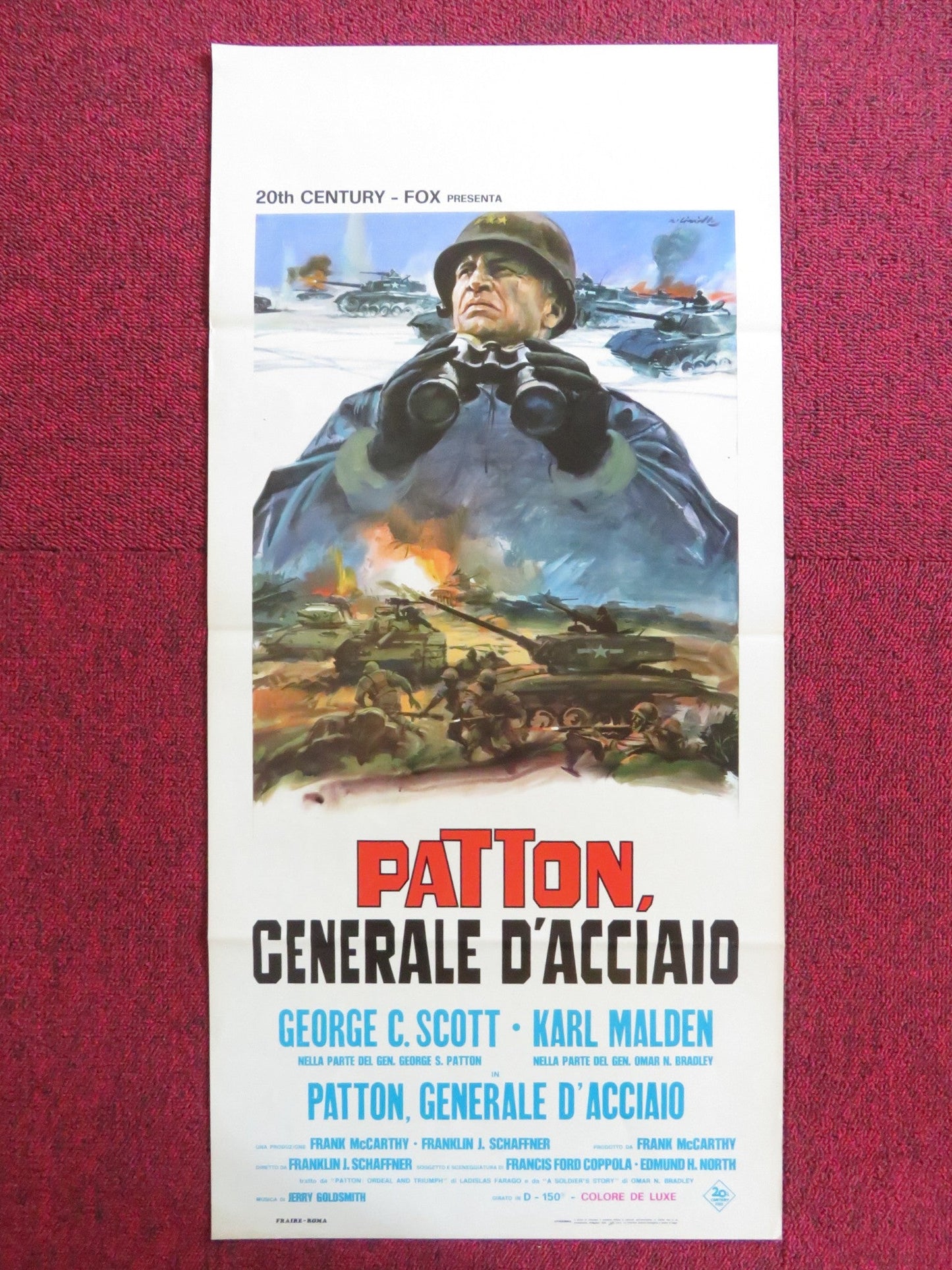 PATTON ITALIAN LOCANDINA POSTER GEORGE C. SCOTT KARL MALDEN 1970 Rendezvous Cinema Movie posters