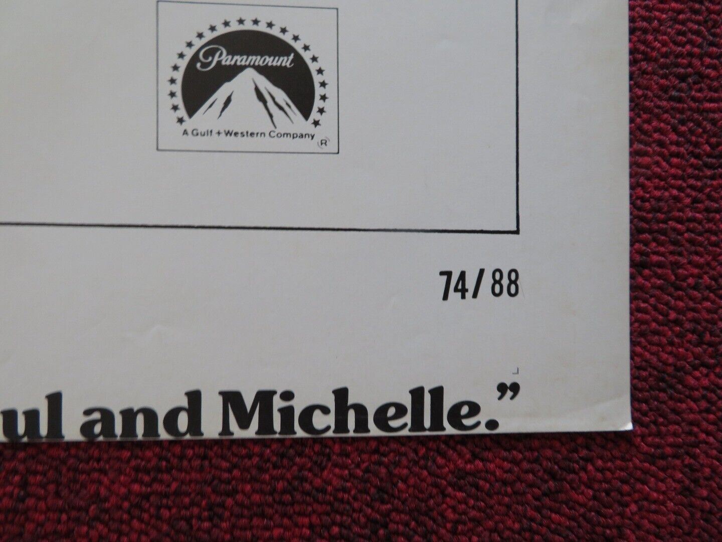 PAUL AND MICHELLE FOLDED US ONE SHEET POSTER ANICEE ALVINA SEAN BURY 1974 Movie posters