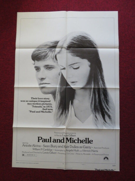 PAUL AND MICHELLE FOLDED US ONE SHEET POSTER ANICEE ALVINA SEAN BURY 1974 Movie posters