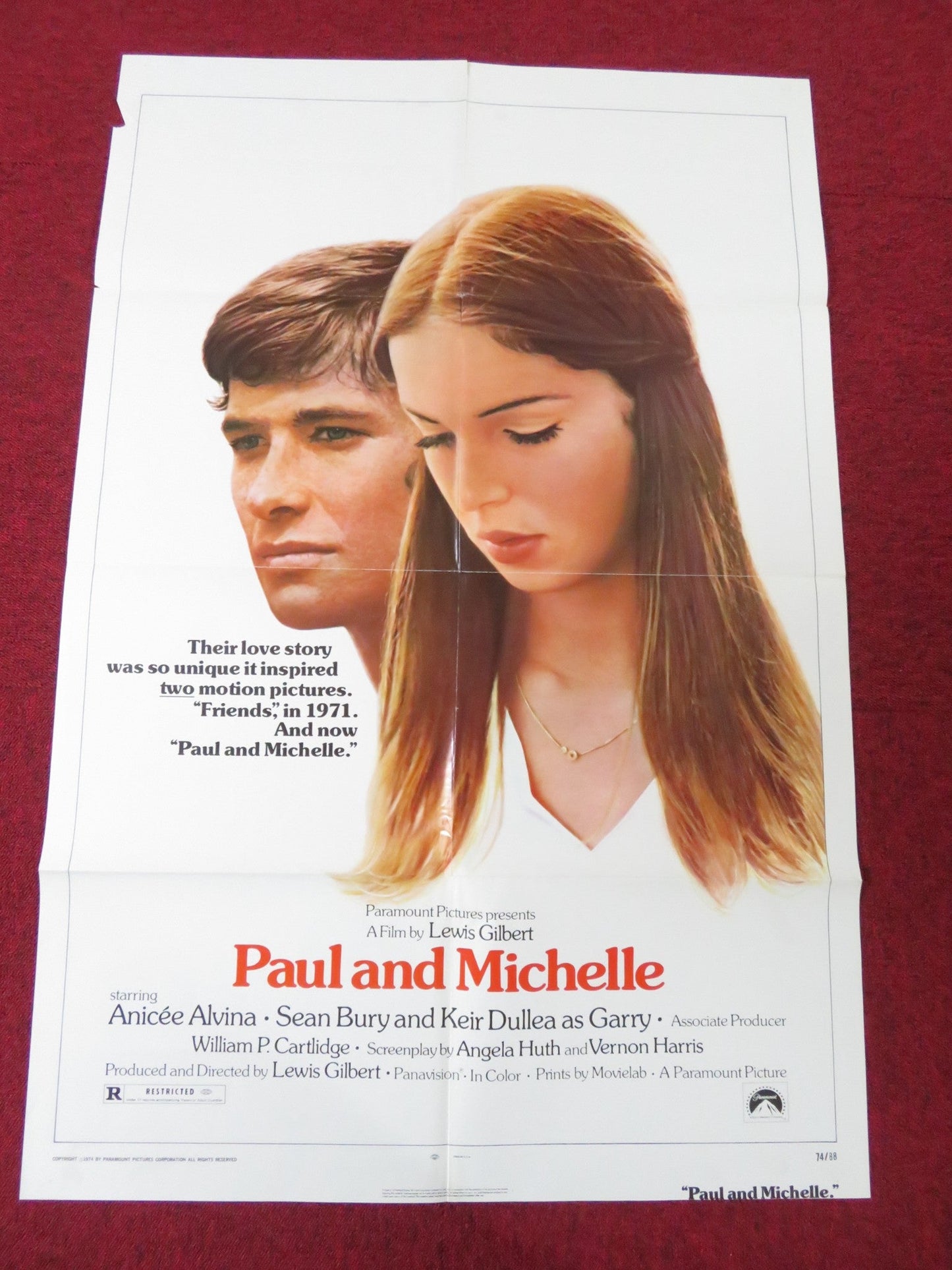 PAUL AND MICHELLE FOLDED US ONE SHEET POSTER ANICEE ALVINA SEAN BURY 1974 Rendezvous Cinema Movie posters