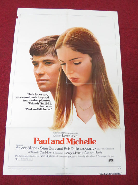 PAUL AND MICHELLE FOLDED US ONE SHEET POSTER ANICEE ALVINA SEAN BURY 1974 Rendezvous Cinema Movie posters