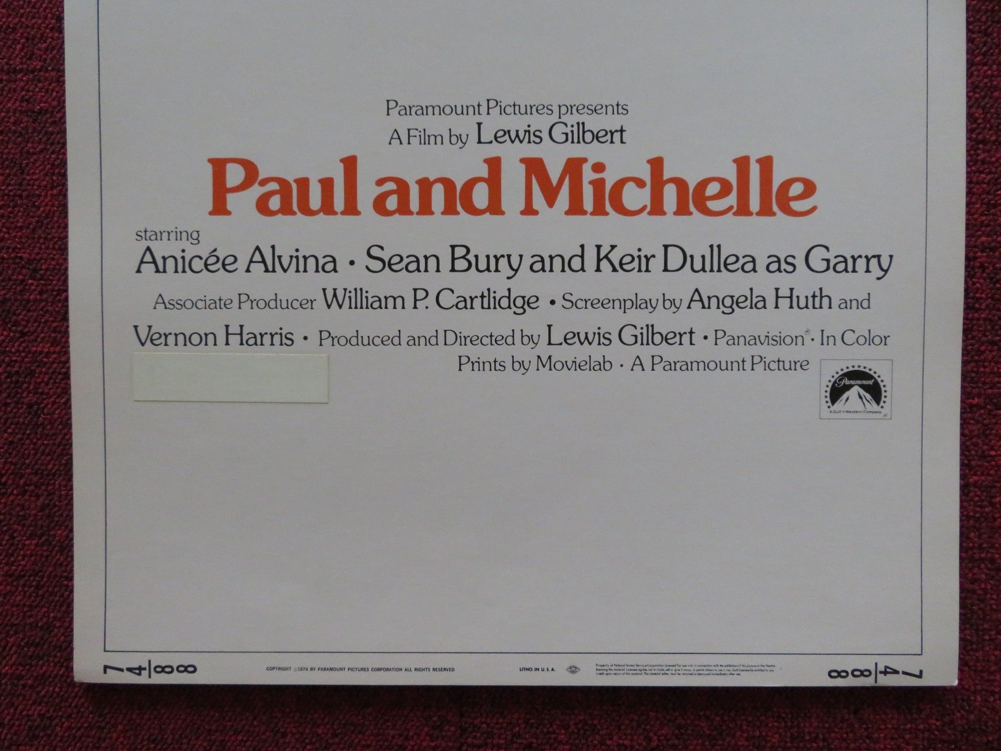 PAUL AND MICHELLE US INSERT (14"x 36") POSTER ANICEE ALVINA SEAN BURY 1974 Rendezvous Cinema Movie posters