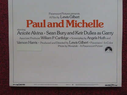 PAUL AND MICHELLE US INSERT (14"x 36") POSTER ANICEE ALVINA SEAN BURY 1974 Rendezvous Cinema Movie posters