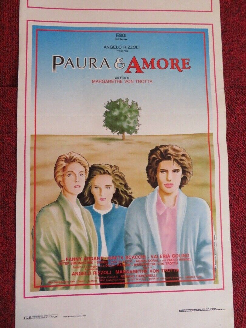 PAURA & AMORE / Three Sisters ITALIAN LOCANDINA (27.5"x13") POSTER F ARDANT '88 Movie posters
