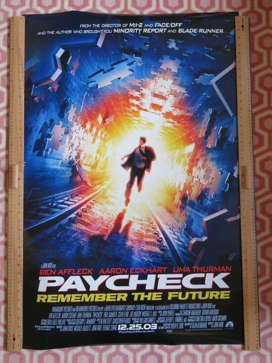 PAY CHECK US ONE SHEET ROLLED POSTER BEN AFFLECT UMA THURMAN 2003 Movie posters