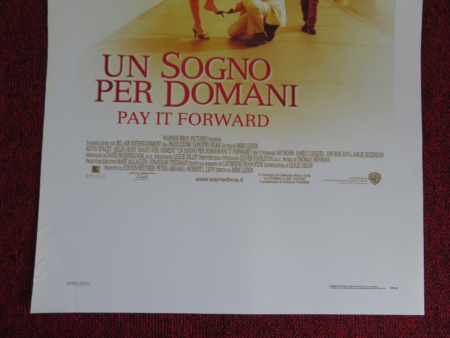 PAY IT FORWARD ITALIAN LOCANDINA (27.5"x13") POSTER KEVIN SPACEY 2000 Movie posters
