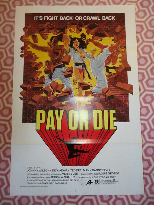 PAY OR DIE / Mean Business US ROLLED POSTER JOHNNY WILSON DICK ADAIR 1979 Movie posters