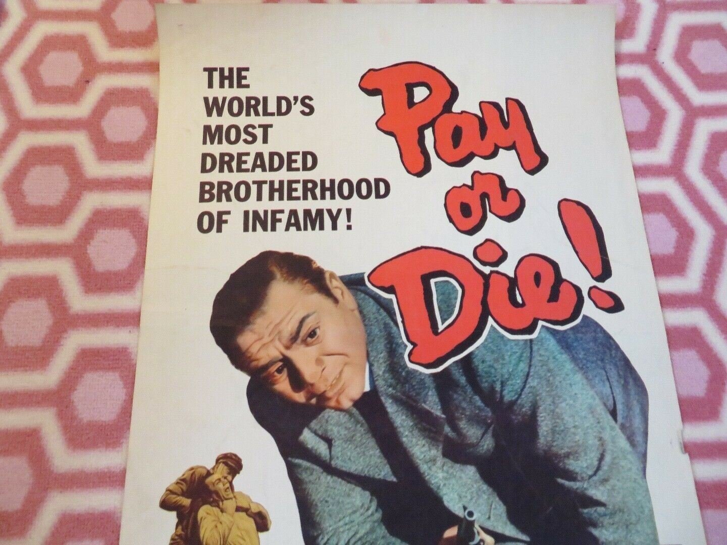 PAY OR DIE! US INSERT (14"x 36") POSTER ERNEST BORGNINE ZOHRA LAMPERT 1960 - Rendezvous Cinema