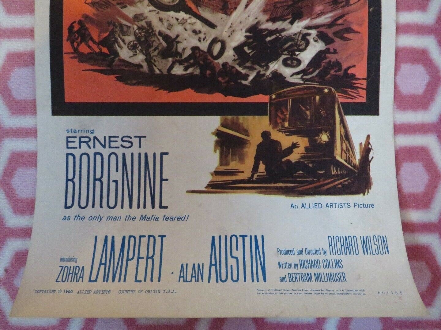 PAY OR DIE! US INSERT (14"x 36") POSTER ERNEST BORGNINE ZOHRA LAMPERT 1960 - Rendezvous Cinema