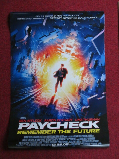 PAYCHECK US ONE SHEET ROLLED POSTER UMA THURMAN BEN AFFLECT 2003 Movie posters