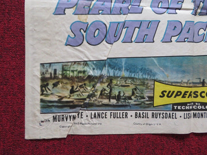 PEARL OF THE SOUTH PACIFIC FOLDED US ONE SHEET POSTER VIRGINIA MAYO 1955 - Rendezvous Cinema