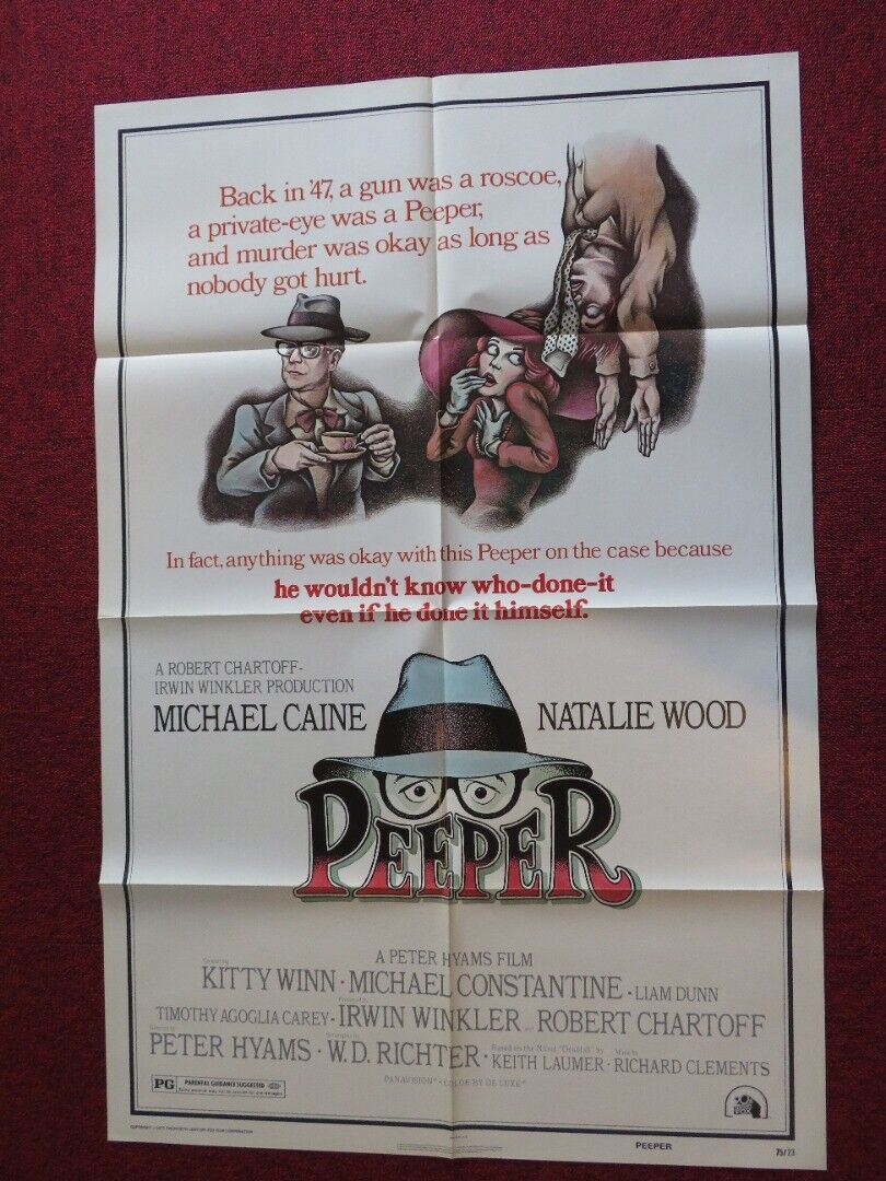 PEEPER FOLDED US ONE SHEET POSTER MICHAEL CAINE NATALIE WOOD 1975 Movie posters