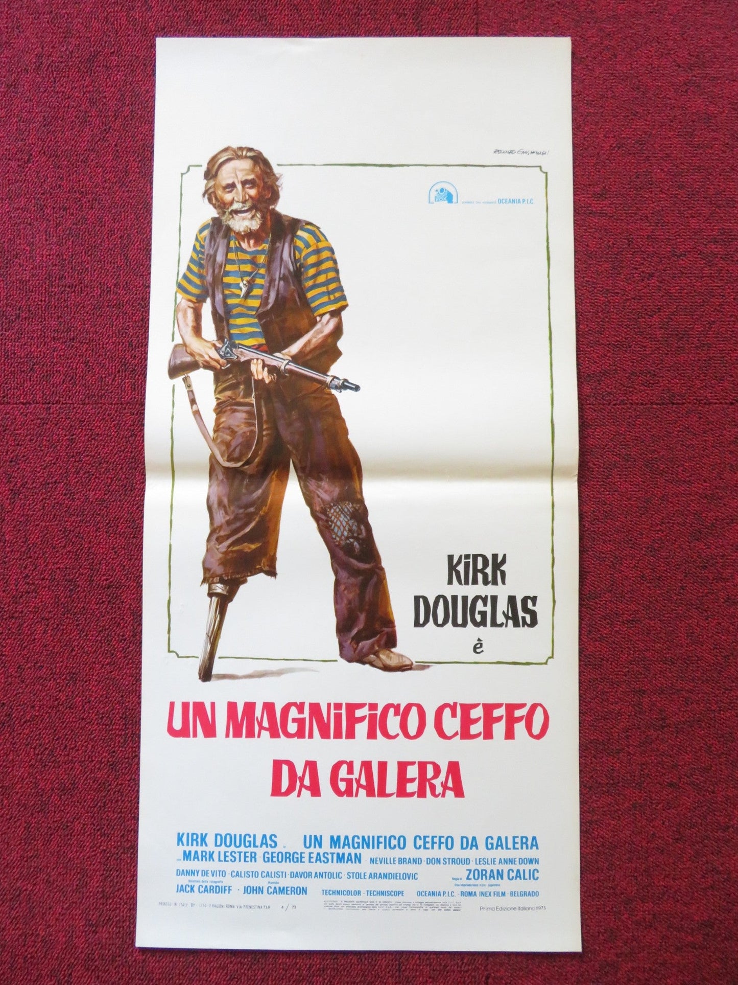 PEG LEG, MUSKET & SABRE / SCALAWAG ITALIAN LOCANDINA POSTER KIRK DOUGLAS 1973 Rendezvous Cinema Movie posters