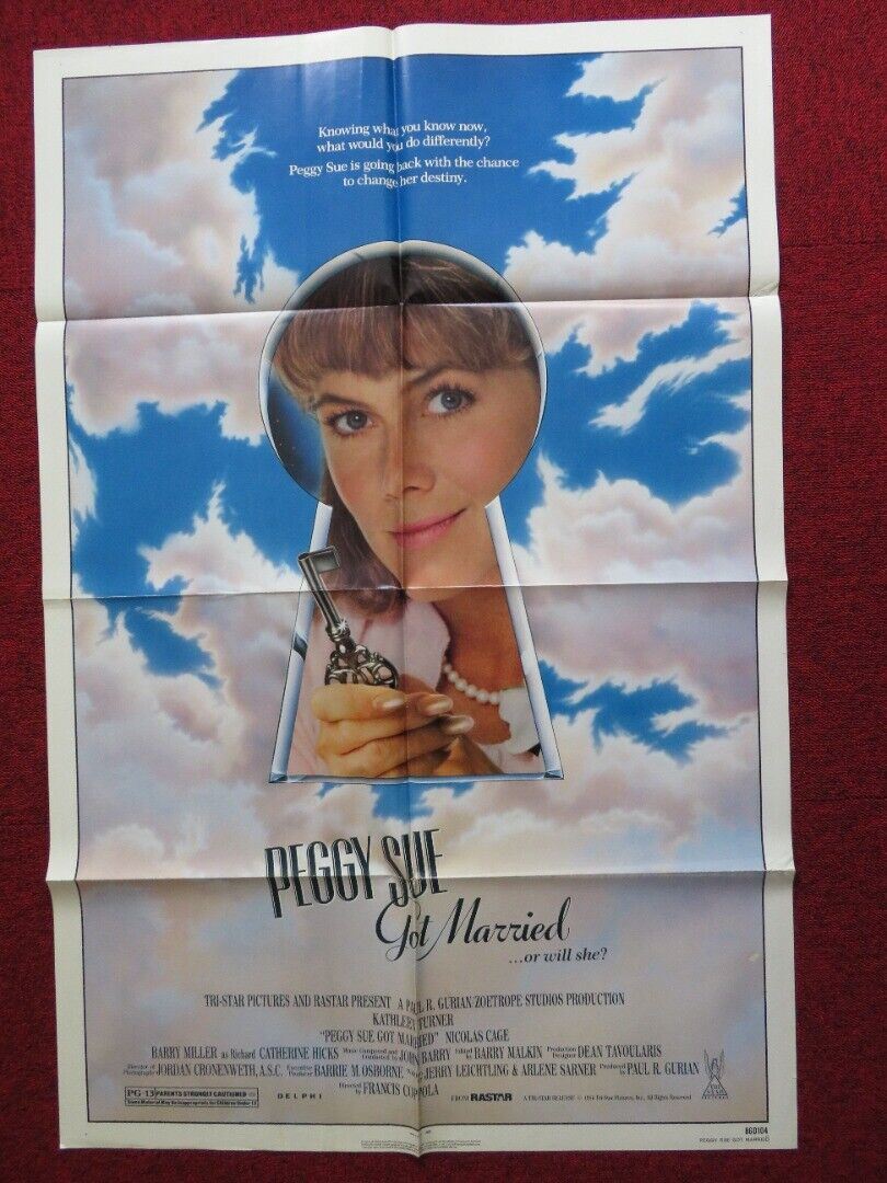 PEGGY SUE GOT MARRIED FOLDED US ONE SHEET POSTER KATHLEEN TURNER N. CAGE 1986 Movie posters