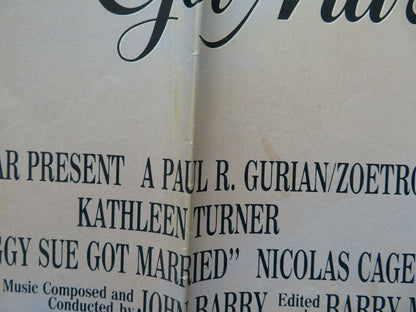 PEGGY SUE GOT MARRIED FOLDED US ONE SHEET POSTER KATHLEEN TURNER N. CAGE 1986 Movie posters