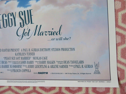 PEGGY SUE GOT MARRIED US ONE SHEET ROLLED POSTER KATHLEEN TURNER 1986 Movie posters