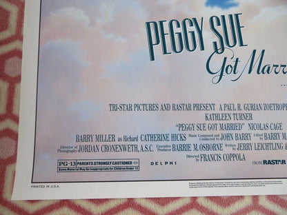 PEGGY SUE GOT MARRIED US ONE SHEET ROLLED POSTER KATHLEEN TURNER 1986 Movie posters