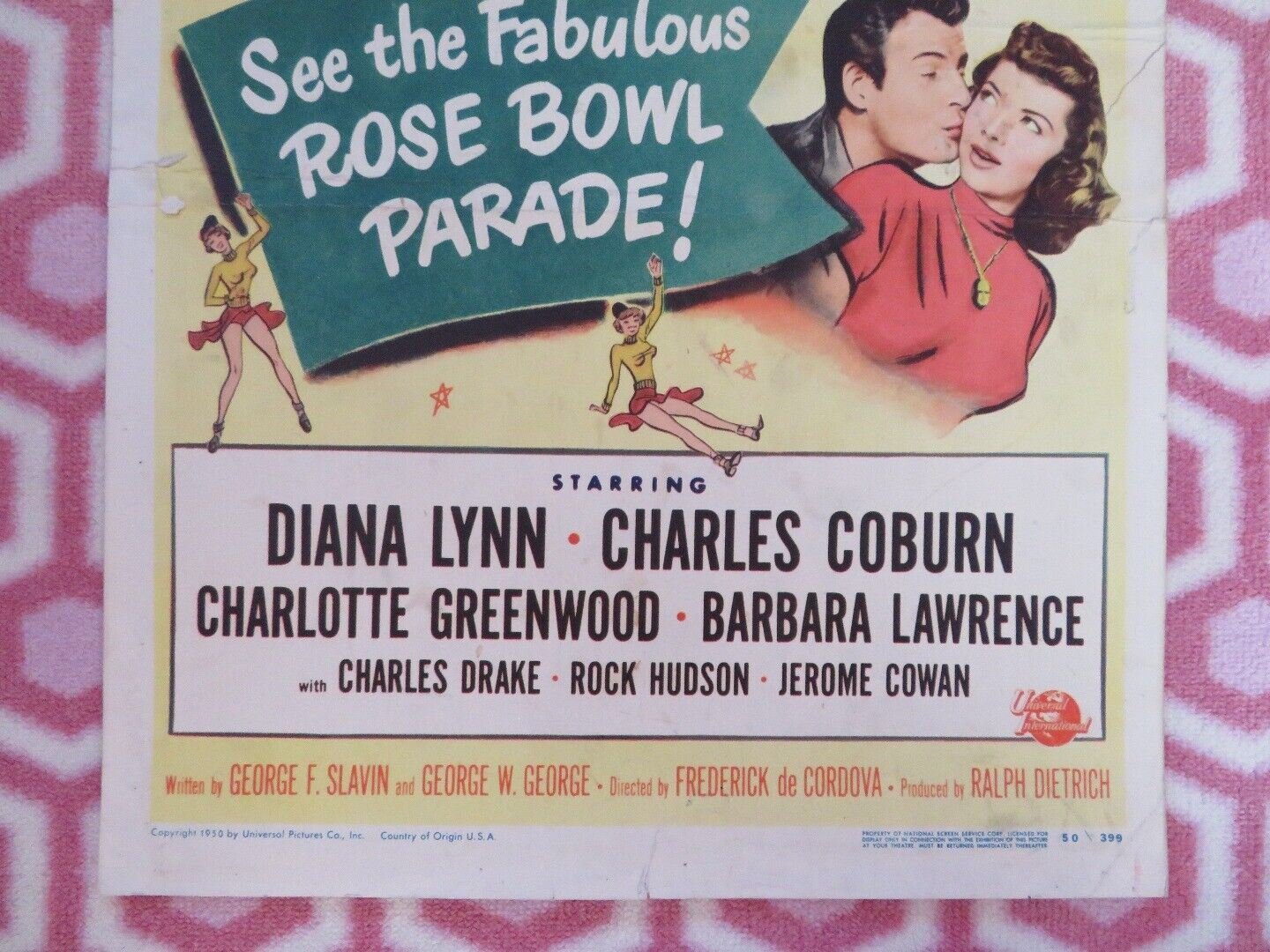 PEGGY US INSERT (14"x 36") POSTER DIANA LYNN CHARLES COBURN 1950 - Rendezvous Cinema