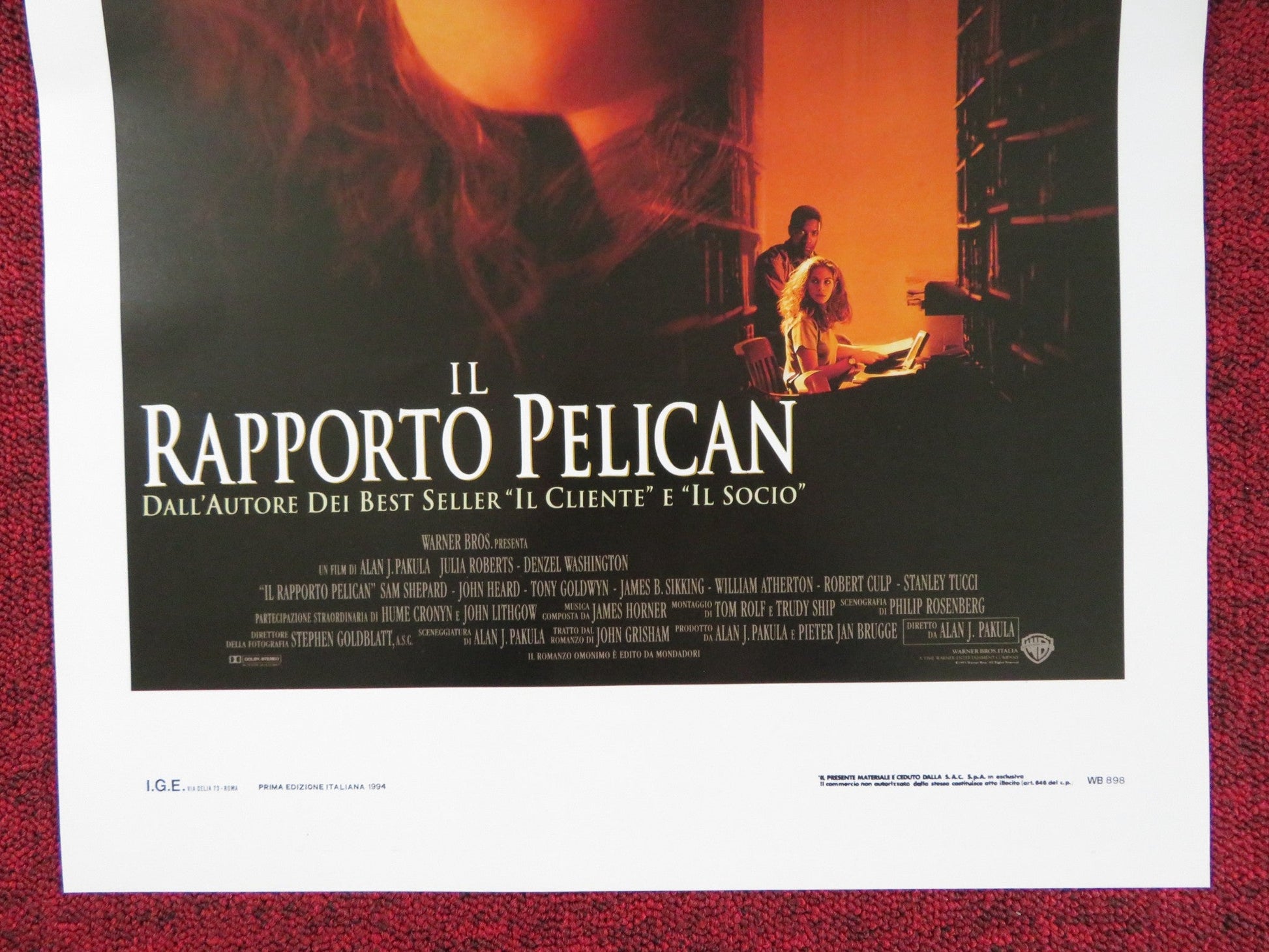 PELICAN BRIEF ITALIAN LOCANDINA POSTER JULIA ROBERTS DENZEL WASHINGTON 1994 Rendezvous Cinema Movie posters