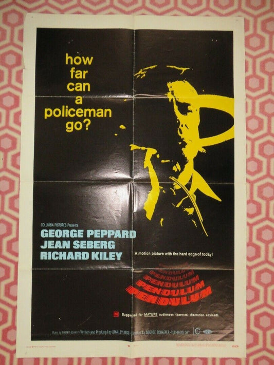 PENDULUM US ONE SHEET POSTER GEORGE PEPPARD 1969 Movie posters